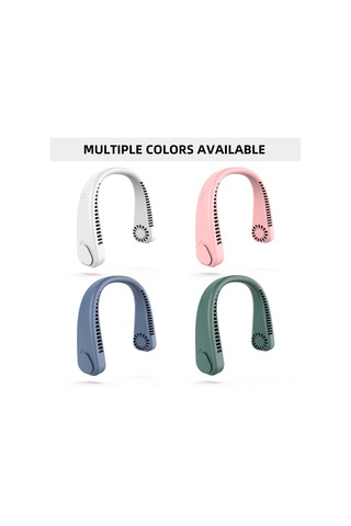 Gajeena Usb Şarjlı Boyun Fanı - 360 Soğuk Akış, Sessiz Çalışma, Taşınabilir Tasarım, Mavi