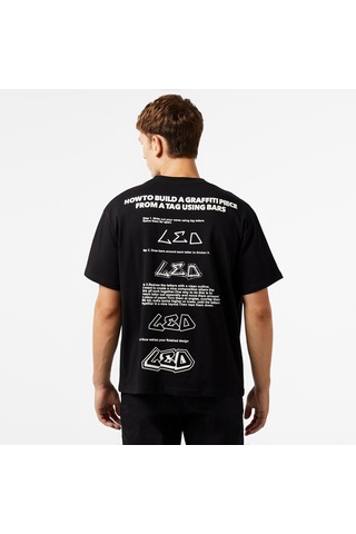 Leo Spray Paint Unisex Siyah T-shirt