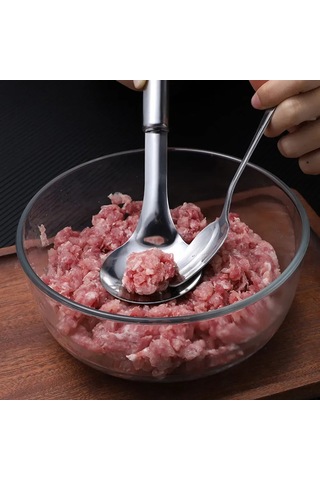 Yuntech01 Paslanmaz Çelik Toplama Kaşığı Ev Mutfakları İçin Köfte, Karides, Sebze Topları Hazırlama Aleti Sade Kenar, Kolay Temizleme, Rust-önleyici Diğer