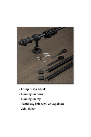 Ahşap Rustik Dekoratif Perde Askısı