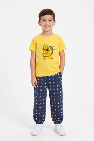 Harıbo Haribo Lisanslı Ayıcık Baskılı Erkek Çocuk Pijama Takımı Sarı