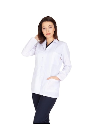 Kadın Doktor Öğretmen Önlüğü Laboratuvar Eczacı Hemşire Ceket Boy (486522223)