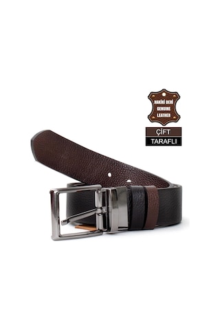 Pierre Cardin Pc406 Erkek 4 Cm Çift Taraflı Kemer Kahverengi-kahverengi Kahverengi