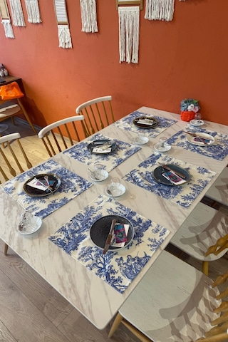 Toile De Jouy %100 Pamuk 6 Lı Amerikan Servis Seti 37x42 Cm - Zt300 Ekru