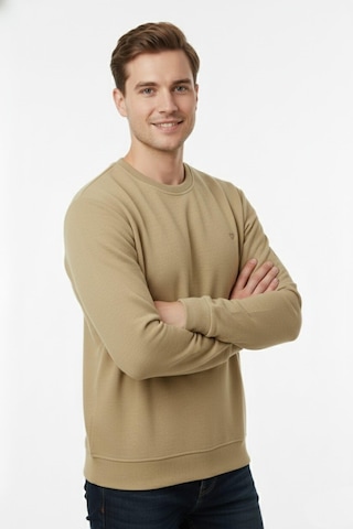 Dynamo Erkek Büyük Beden Sıfır Yaka Selanik Sweatshirt Bgl-st04927 Bej