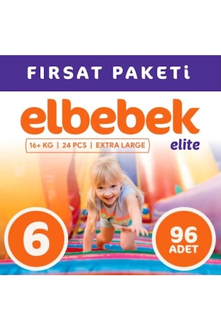 Elbebek Elite Bebek Bezi 6 Numara XLarge Fırsat Paketi 96 Adet 4'lü