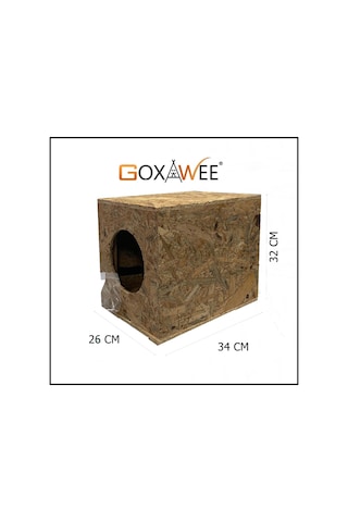 Goxawee Kedi Evi Dış Ortam Uygun Ahşap Kedi Evi Osb 34x32x26 Cm