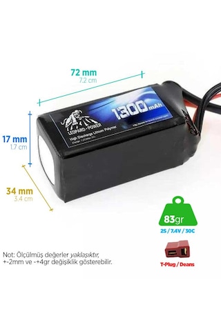 Leopard Power 1300 Mah 7.4v 2s 30c Lipo Batarya Pil