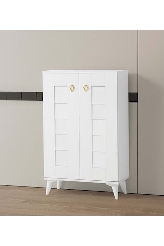 Mobilgen Beyaz Panjurlu Ayakkabılık Beyaz