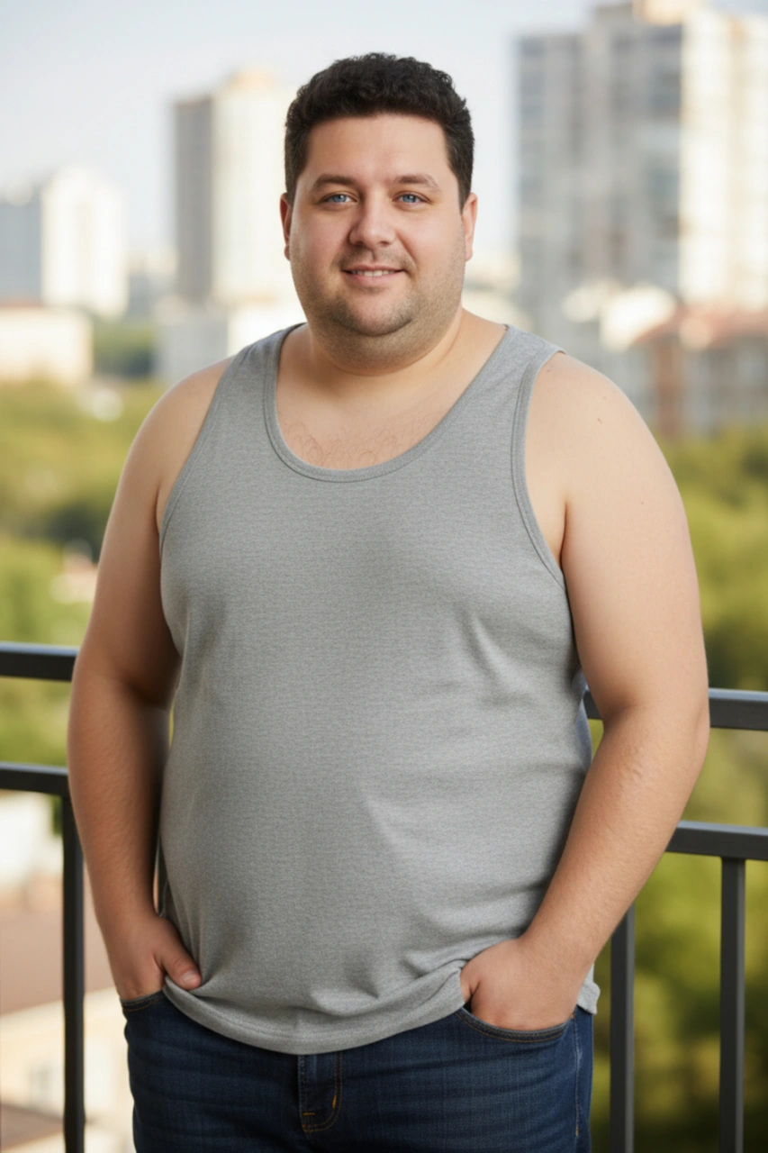 Büyük Beden Pamuklu Erkek Atleti 6'lı Paket - Gri Gri