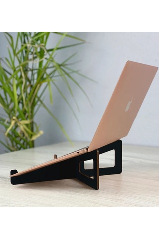 Bk Gift Hediye Kutulu Taşınabilir Siyah Ahşap Notebook Laptop Standı Bitmeyencom33519 Bk Gift