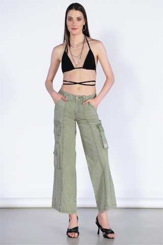 Bpf Normal Bel Wide Leg Kargo Pantolon-haki Haki