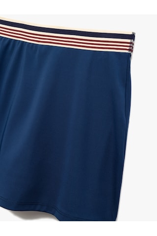 Koton Beli Lastikli Çizgili İnterlok Mini Spor Şort Etek Lacivert 5sak40246nk Lacivert