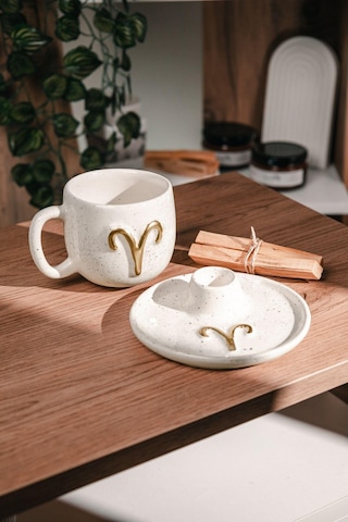 Koç Burcuna Özel El Yapımı Palo Santo Tütsülük Ve Kupa Seti 2 Adet Palo Santo Dahil -3212