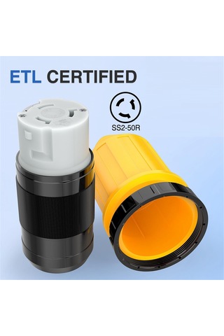 Xurunkeji 50amp Rv Güç Kablosu Büküm Kilitli Fiş, Önyükleme Kilitli Kapak, 125/250v Dişi Kilitli Kıyı Değiştirme Girişi