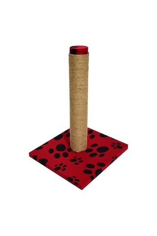 Bio Sand Pati Desenli Kedi Tırmalama Tahtası Kırmızı 40 cm