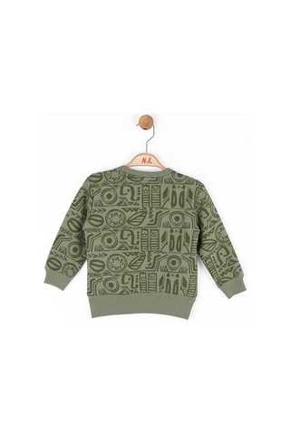 Nk Kids Erkek Bebek Pamuklu İki İplik Yazılı Desert Sweatshirt-14722 Haki