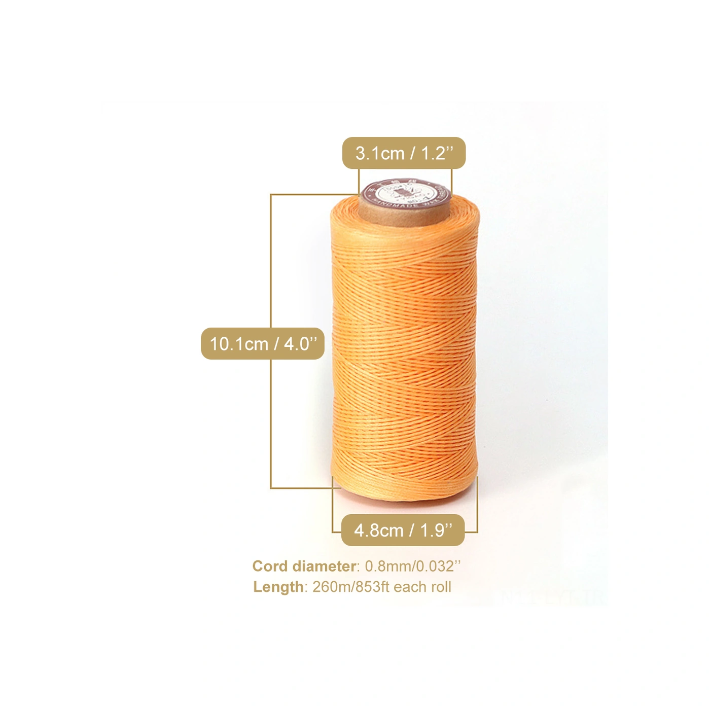 Youtek 0.8mm 150d Poliester Balmalı İpi, 260m Kahverengi, El İşleri, Örgü, Deri Çalışmaları İçin Dayanıklı Ve Su Geçirmez Diğer