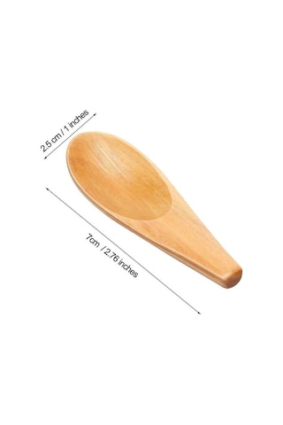 Fastbuy 10 Adet Ahşap Kepçe Masif Ahşap Baharat Kaşığı Kısa Saplı Mini Tuz Kaşığı Gevşek Çay Yaprakları, Kahve Çekirdekleri,