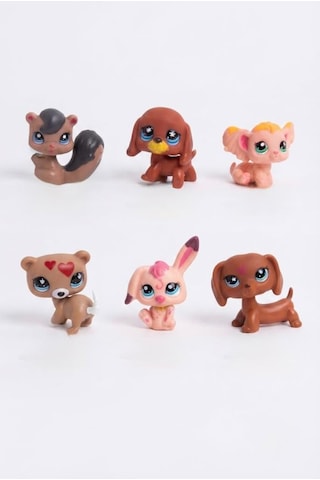 Pet Star Little Sevimli Minişler 6'lı Miniş Figür Oyuncak Seti Sevimli Hayvan Figürleri Ve Aksesuarları 3046a21