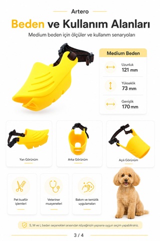 Artero Köpekler İçin Ördek Silikon Ağızlık Medium