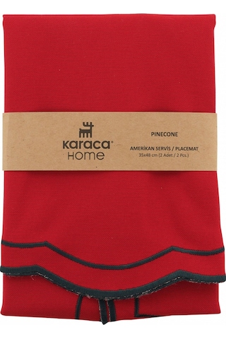 Karaca Home Pinecone 2'li Kırmızı Kumaş Amerikan Servis 300.22.02.1053