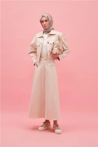 Armine Nakışlı Natural Denim Ceket 25y5902 Naturel Krem