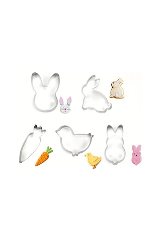 Paskalya Kurabiye Kalıbı Tavşan Kalıbı Çizgi Film Buharda Pişirilmiş Çörek Kesme Kalıbı Kek Pişirme Malzemeleri Gümüş