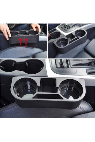 Araç Içi Koltuk Yanı Bardak Tutucu Bardaklık Siyah Gri Bej N11.486