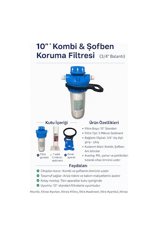 10 Kombi & Şofben Koruma Filtresi