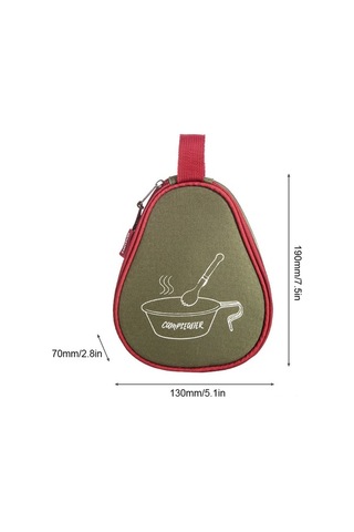 Maoyaya Kampanya & Piknik İçin Sap Kollu Çatal Bıçak Taşıma Çantası - Askeri Yeşil Yeşil