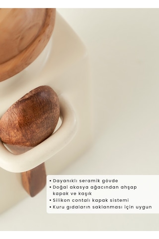 Bella Maison Salt Seramik Kavanoz Krem 330 Ml Ekru