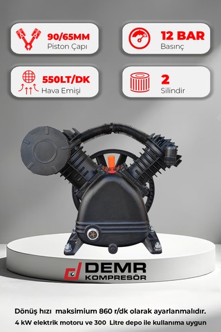 Kompresör Kafası Çift Piston 12 Bar Idk2090