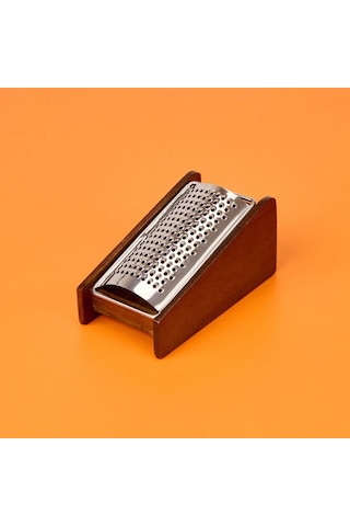 Arow Akasya Hazneli Sarımsak Rendesi - Kahverengi - 13x7x6 Cm Kahverengi