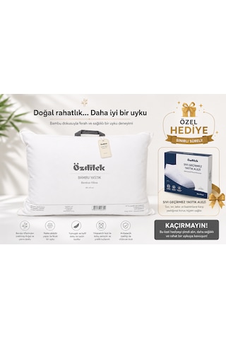 Özdilek Bambu Yastık 50x70 Cm Antialerjik, Nefes Alabilen, Yumuşak Ve Konforlu Uyku Yastığı +özdilek Sıvı Geçirmez Yastık Alezi Hediyeli Beyaz