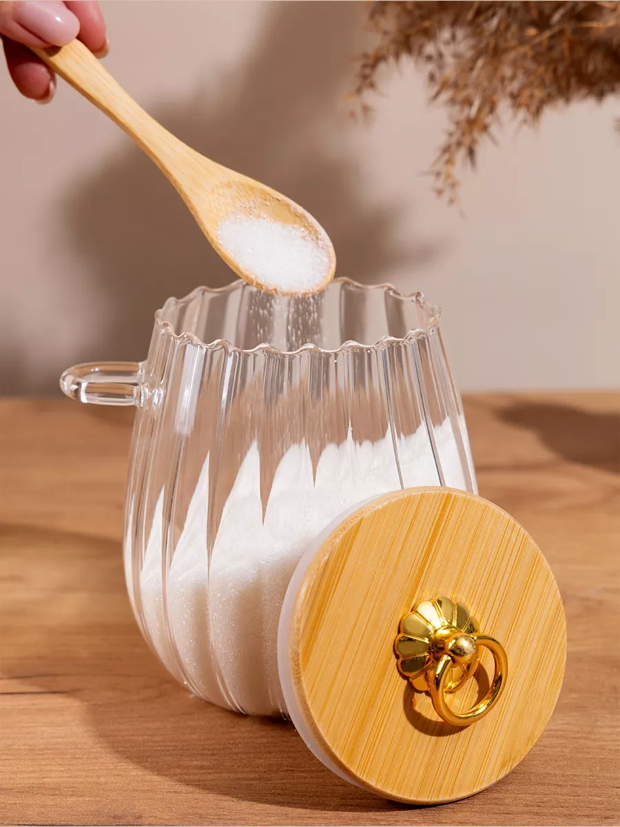 Homelabshop Kapaklı Ve Kaşıklı Cam Şekerlik 207310784 Beyaz