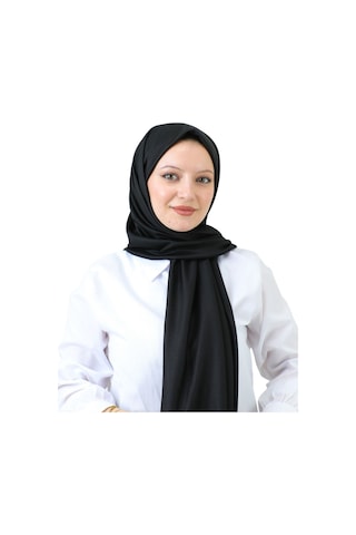 Şal Zarif Başörtüsü Eşarp Tesettür Giyim Uzun Abiyelik Siyah