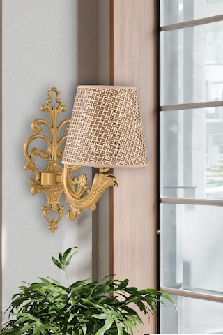 Tekli Eskitme Zamak Metal Aplik Kahverengi Rattan Hasır Şapkalı Kahverengi
