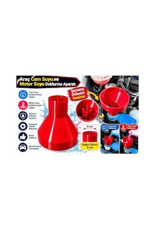 Araç Cam Suyu Ve Motor Suyu Doldurma Hunisi 4 Cm Boğazlı Sıçrama Önleyici Aparatı