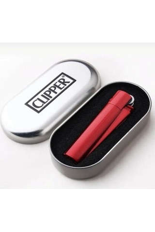 Clipper Kırmızı Renkli Metal Çakmak Renk Kırmızı