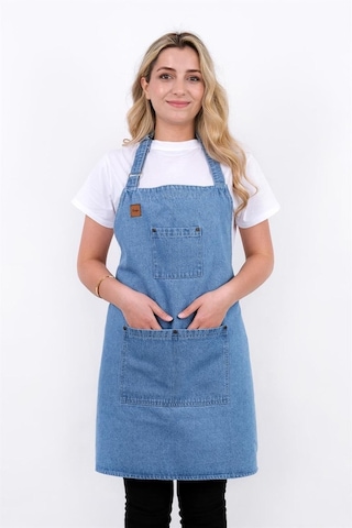 Ayarlanabilir Askılı Kot Mutfak Önlüğü Siyah Siyah