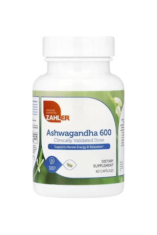 Zahler, As-hw-aga-ndha 600, Clinically Validated Dose, Supports Mental Energy & Relaxation, 60 Capsules 300 Mg Per Capsule