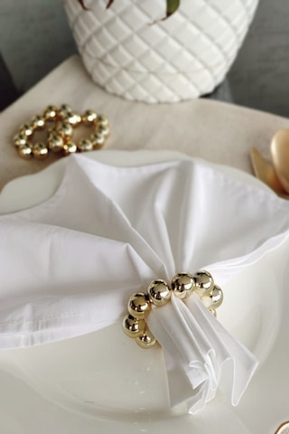6'lı Gold Parlak Boncuklu Peçete Yüzüğü