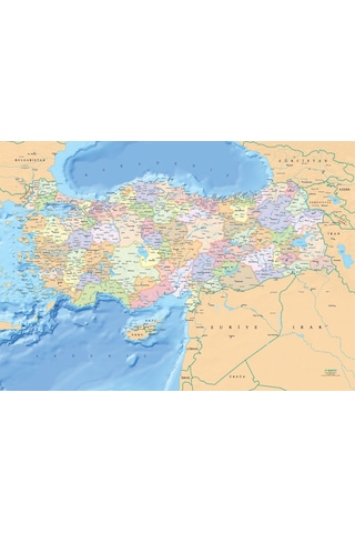 Eğitici Türkiye Siyasi Haritası Puzzle/Yapboz 200 Parça