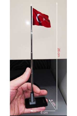 Minyatür Masaüstü Türk Bayrağı Maketi 26 CM