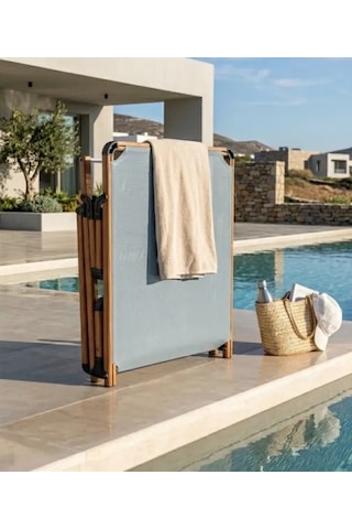 Missidea Alüminyum Katlanır Ve Taşınır Şezlong Teak+jeans Mavi