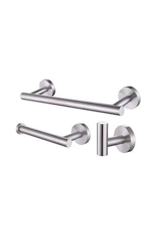 Pazly Tuvalet Tutucu Suntek Seti Raf Kağıdı Gümüş Fırçalanmış Duş Askısı 3x Cz Fırçalanmış Gümüş