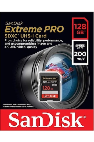 Sandisk Extreme Pro 128gb 200mb/s Sdxc Hafıza Kart -