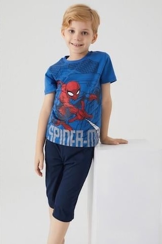 Spiderman Spıder-Man Erkek Çocuk Kapri Takım-Cobalt Mavi