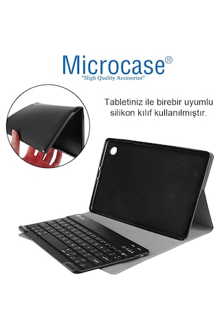 Microcase Lenovo Tab Plus M10 Plus Tb128fu Tablet Bluetooth Klavyeli Standlı Kılıf - Bkk4 Pembe Tablet Kılıfı